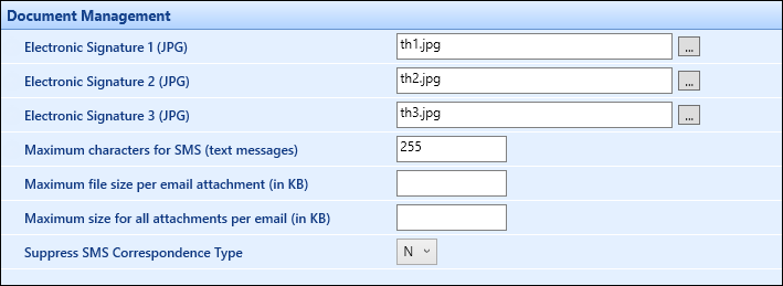 Document Management institution settings